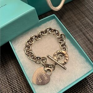 Tiffany silver toggle heart bracelet